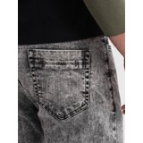 Ombre Men's marbled denim pants with raw-leg SLIM FIT - grey | shoptok.hr