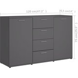  Komoda siva 120 x 35,5 x 75 cm od konstruiranog drva | shoptok.hr