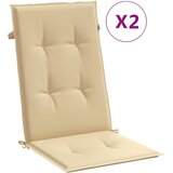  Jastuci za stolice 2 kom prošarano bež 120x50x4 cm od tkanine | shoptok.hr