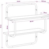  Dvorazinska zidna polica Staro drvo 80 x 24 5 x 61 cm - Staro drvo 80 cm 2 razine | shoptok.hr