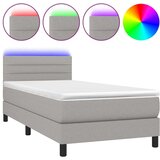  Box spring postelja z vzmetnico LED sv. siva 100x200 cm blago, (20725093) | Shoptok.si
