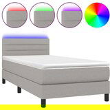  Box spring s madracem LED svjetlosivi 100x200 cm tkanina | shoptok.hr