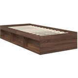  Konstrukcija postelje Rjav hrast 90 x 190 cm Masivno borovo les, (5000103051) | Shoptok.si