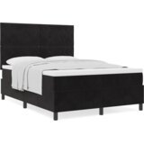 Box Postelja s pomičnim ležiščem in vzmetnico Črna 140x190 cm Velur, (22051691) | Shoptok.si