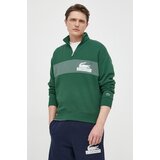Lacoste Pamučna dukserica za muškarce, boja: zelena, s tiskom | shoptok.hr