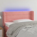 vidaXL LED uzglavlje ružičasto 103x16x78/88 cm baršunasto | shoptok.hr