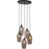 Light & Living Temno siva/v bronasti barvi viseča svetilka s steklenim senčilom ø 45 cm Lukaro – | Shoptok.si