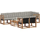  Set vanjskih sofa 9 kom. Prirodna i svijetlo siva | shoptok.hr