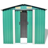 Furnova Vrtna skladiščna lopa zelena kovinska 204x132x186 cm, (21912707) | Shoptok.si