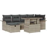 vidaXL set od 7 komada vrtnih sofa s jastucima svijetlo sive poli ratan | shoptok.hr