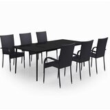  7-dijelni vrtni blagovaonski set crni | shoptok.hr