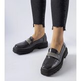 Gemre Dark gray patent leather loafers Fecteau | Shoptok.si