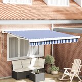 vidaXL Samodejna retraktibilna tenda modra in bela 300x250 cm | Shoptok.si