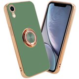 Cadorabo Ohišje, združljiv z Apple v sijajni svetlo zeleni barvi - Zlato z obročem - Zaščitni pokrov iz fleksibilnega silikona TPU, z zaščito pred kamero in držalom magnetnega avtomobila, (20617458) Cene