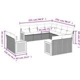  11-dijelni set vrtnih sofa od poliratana s jastucima bež | shoptok.hr
