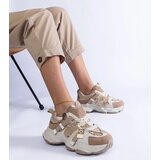 Gemre Beige sneakers with gold inserts Candra | Shoptok.si