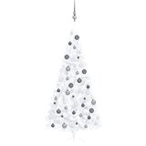 vidaXL umjetna polovica božićnog drvca LED s kuglicama bijela 210 cm | shoptok.hr