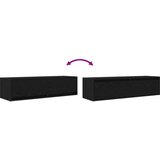 vidaXL TV kabinet Črn Inženirski les 100 x 31 x 25.5 cm Gladko drsenje | Shoptok.si