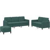 Maison Chic Sedežna garnitura - kavč 3-delna temno zelen žamet, (21728490) | Shoptok.si