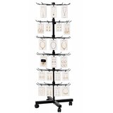  Rotating Display Shelf Hanger 6-Tier On Wheels Black 40x150cm | shoptok.hr