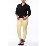 Şans Women's Large Size Yellow Stretch Trousers Cene