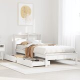 vidaXL Krevet s regalom za knjige bez madraca bijeli 75x190cm borovina Cijene