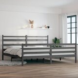 Furnova Posteljni okvir iz trdne borovine 200x200 cm siv, (21941730) Cene