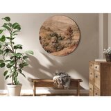  Okrugla slika - Mediterranean landscape - old tapestry with a hill and a lake 40x40 | shoptok.hr