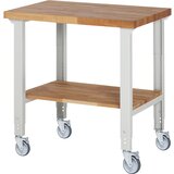 eurokraft pro pomična delovna miza serije 7000, 4 vrtljiva kolesa, odlagalna polica, plošča šxg 1000 x 700 mm | Shoptok.si