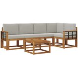  Set vanjskih sofa 6 kom. Prirodna i svijetlo siva | shoptok.hr