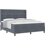 Box Postelja z vzmetno bazo s vzmetnico temno siva 180x200 cm žamet, (22083183) | Shoptok.si
