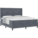 Box spring krevet Tamno siva 180 x 200 cm Baršun - Tamno siva 180 x 200 cm S gumbima | shoptok.hr