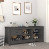 Ormarić za cipele sivi 110 x 38 x 45,5 cm od masivne borovine | shoptok.hr