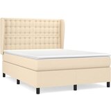  Krevet s oprugama i madracem krem 140x200 cm od tkanine | shoptok.hr