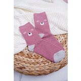Kesi Women's Socks Warm Pink With Teddy Bears Cene