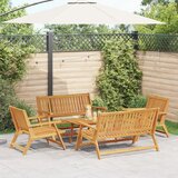 vidaXL Vanjski blagovaonski set Set od 4 Teak izgled Čvrsto bagremovo drvo Cijene