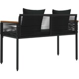  Vanjska klupa s jastukom Crna 117 x 54 x 74.5 cm poliratan | Eponuda.com