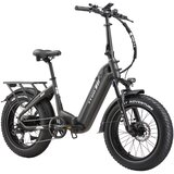 TTGO Zložljivo električno kolo F6 Boost 250 W 48 V 18 Ah, doseg 120 km, 20-palčne debele pnevmatike, sivo, (5000234143) | Shoptok.si