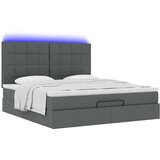 vidaXL Otomanski posteljni okvir z vzmetnico siv 160x200 cm blago | Shoptok.si