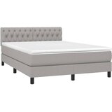  box spring s madracem LED svjetlosivi 140x200 cm tkanina | shoptok.hr