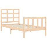  Okvir za krevet s uzglavljem 100x200 cm od masivnog drva | shoptok.hr