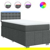 vidaXL Box spring postelja z vzmetnico temno siva 90x190 cm blago | Shoptok.si