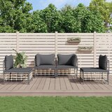 vidaXL Vrtna garnitura 4-delna z blazinami antracit poli ratan | Shoptok.si