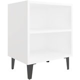 Maison Chic Nočna omarica - Nočna miza s kovinskimi nogami bela 40x30x50 cm, (21689244) | Shoptok.si