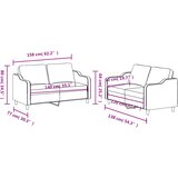  2-dijelni set sofa s jastucima svjetlosivi od tkanine | shoptok.hr