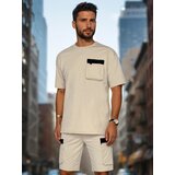 DStreet Komplet męski dresowy khaki | Shoptok.si