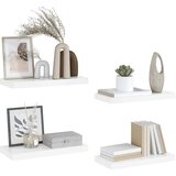  Plutajuće zidne police 4 kom sjajne bijele 50 x 23 x 3,8 cm MDF | shoptok.hr
