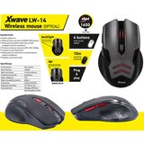 X Wave LW-14 miš bežični optički usb do 1600dpi/2.4Ghz/6-10m/6 tastera/ergonomski | ePonuda.com