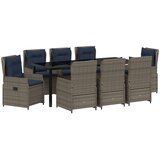 vidaXL Vrtni set za objed 9 pcs Siva Poli ratan | shoptok.hr