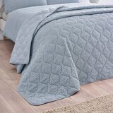 Catherine Lansfield Modro pregrinjalo 220x220 cm Crinkle Seersucker &amp;ndash; Slike